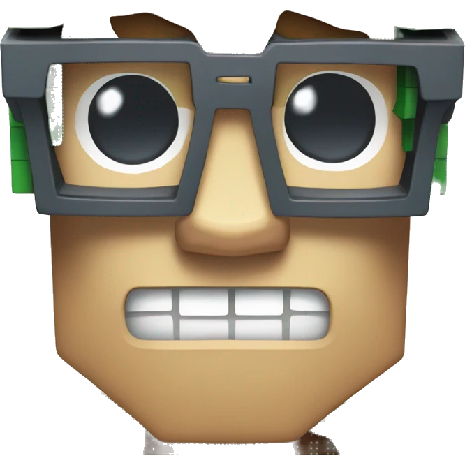 Minecraft creeper with glases emoji