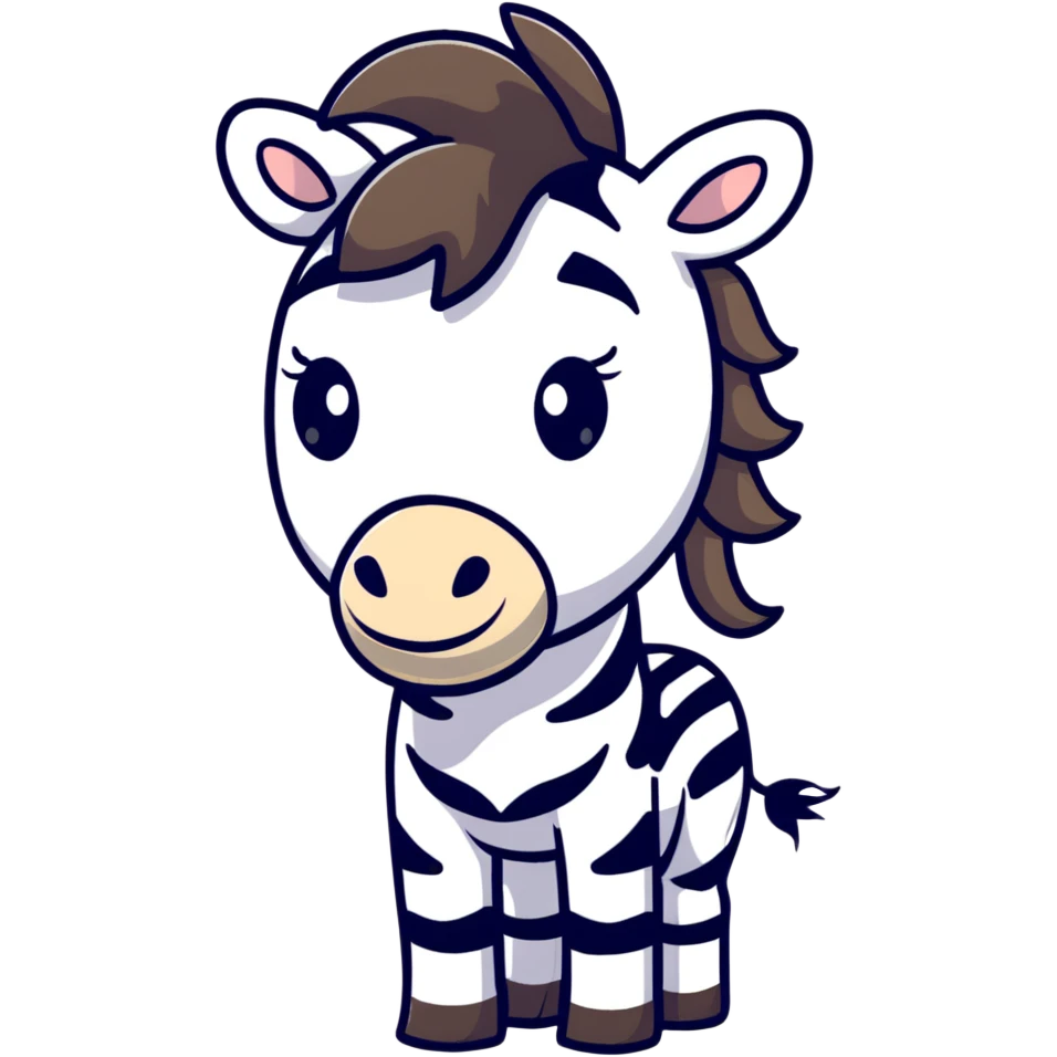 cartoon zebra head with mane emoji