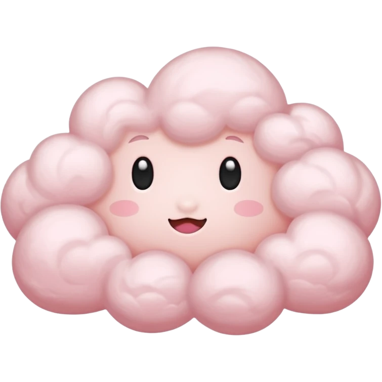 A soft pink cloud with gentle cotton-like fluff. emoji