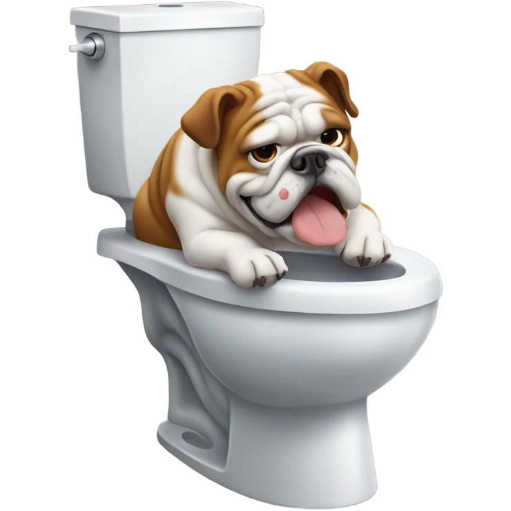 Bulldog on the toilet emoji