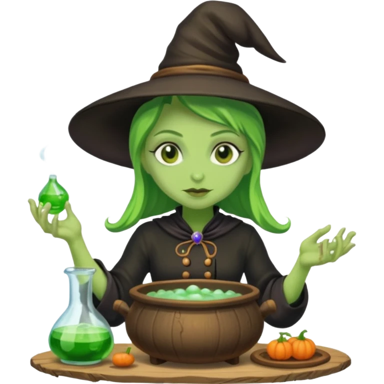 green witch cooking potion emoji