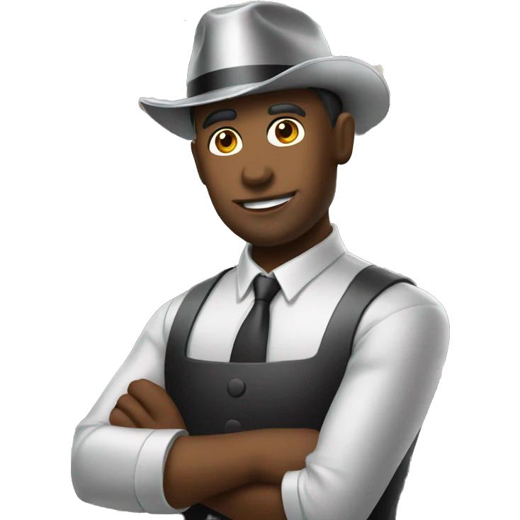 Barkeeper with aluminum hat emoji
