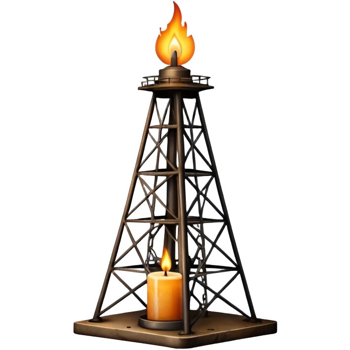 Oil derrick with candle on top emoji