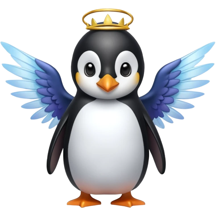 un pinguino con le ali che si muta in una fata emoji