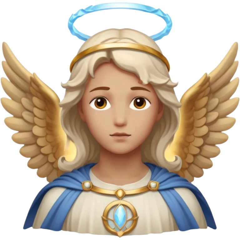 Aesthetic biblical face covered archangel emoji