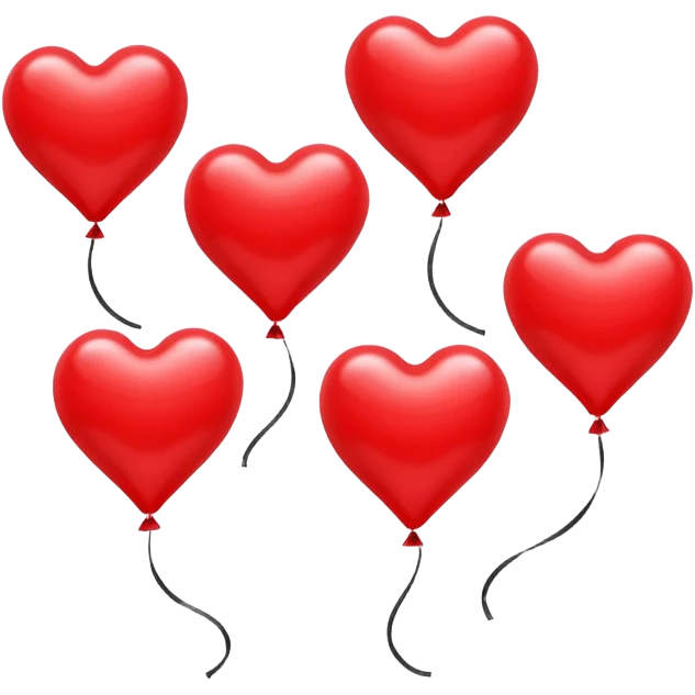 heart shaped flying balloons emoji