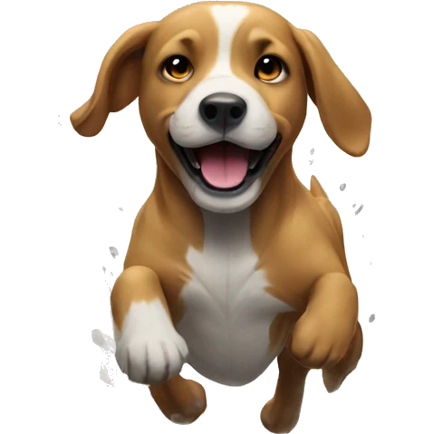 Dog jumps in a puddle emoji
