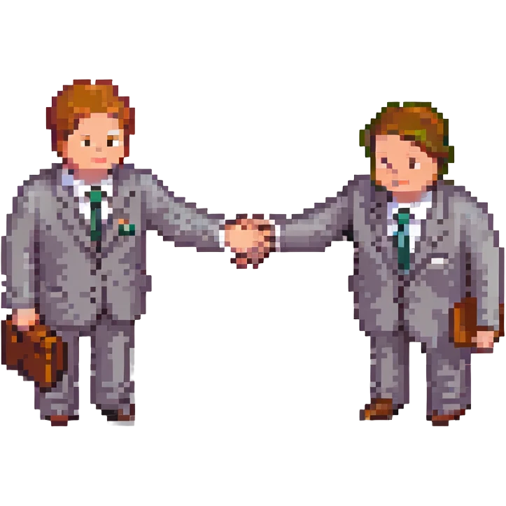 life insurance agent shaking hands with a client emoji
