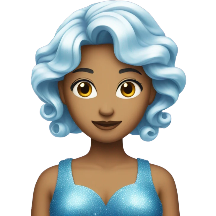 magic sparkling blue dress emoji
