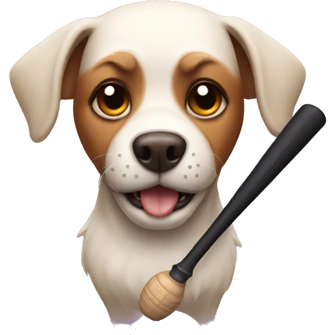 Dog with a bat emoji