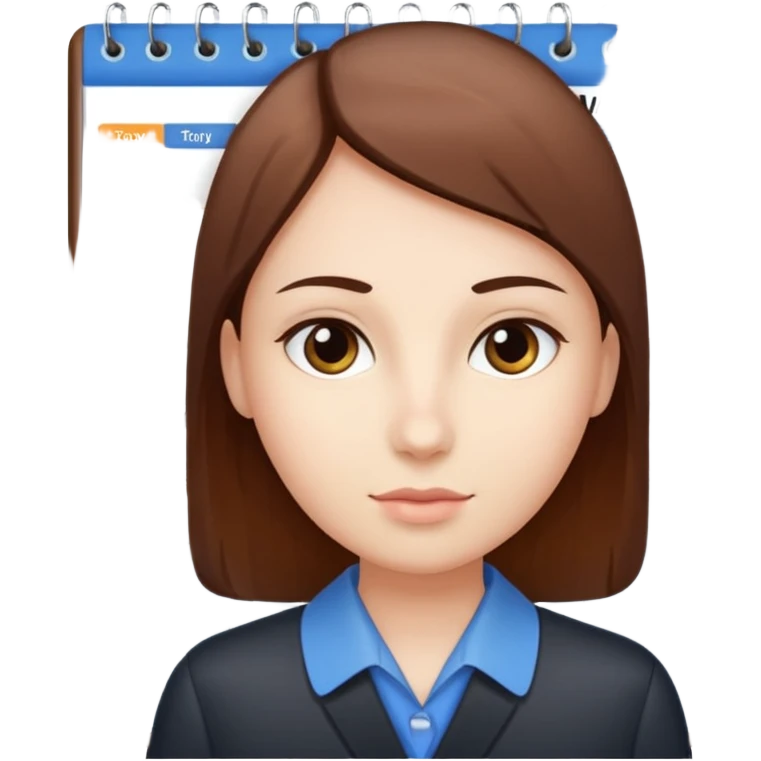  A person standing behind a large calendar or planner, representing scheduling or appointment management. emoji