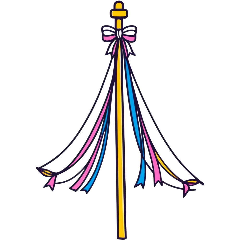colorful maypole with ribbons emoji