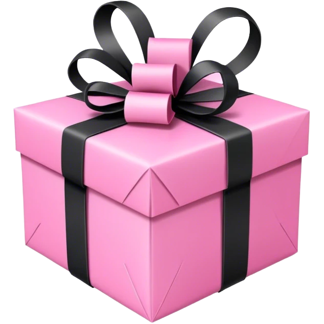 Gift pink with black rope bow  emoji