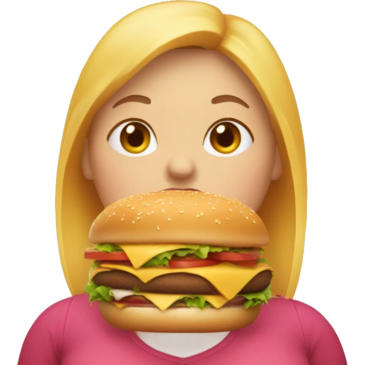 fat girl eating a burger  emoji