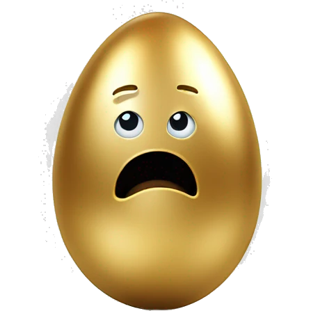 artificial intelligence breaks out of a golden egg emoji