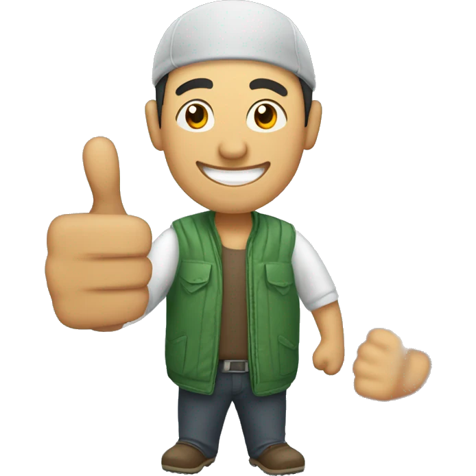 Smiling Kyrgyz man showing thumbs up  emoji