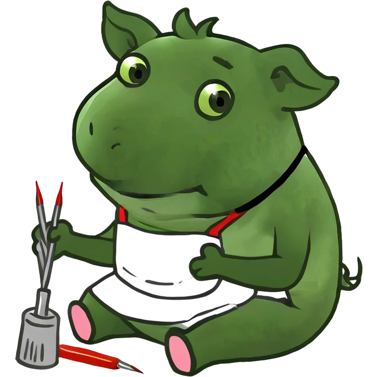 pig getting nails painted emoji