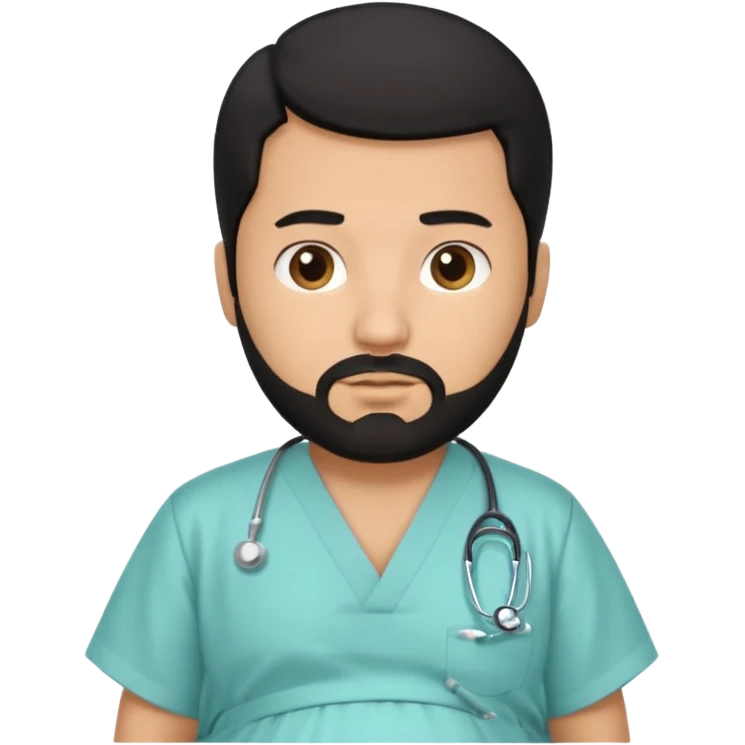 pregnant man with beard black hair and beard emoji