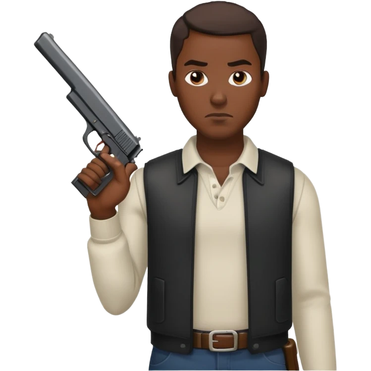 black man with the gun iphone style emoji