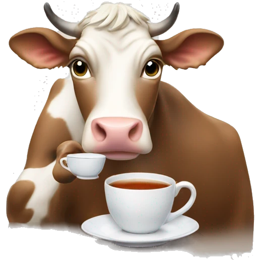 Cow drinking tea  emoji