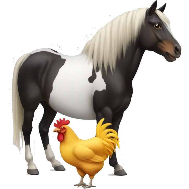Horse and chicken emoji