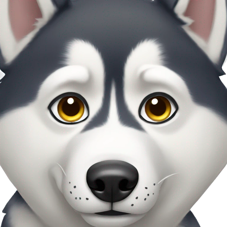 Husky with one eye  emoji