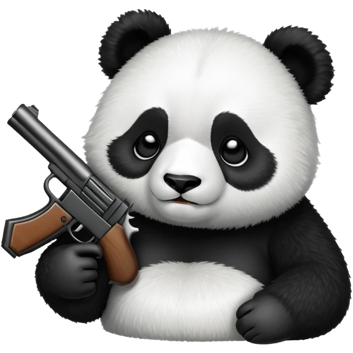 sleepy panda with gun emoji