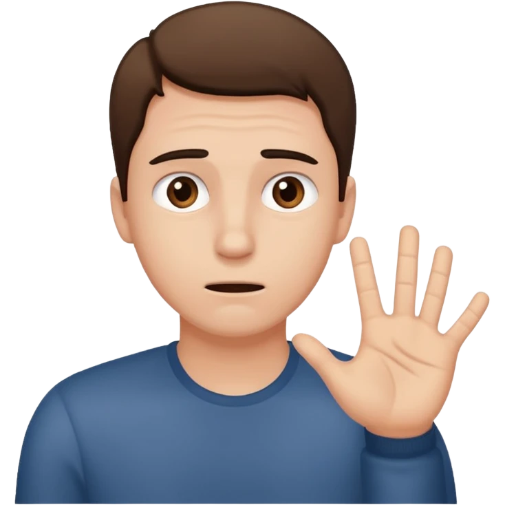 Un homme possessif qui essaye d’attraper quelqu’un avec sa main emoji