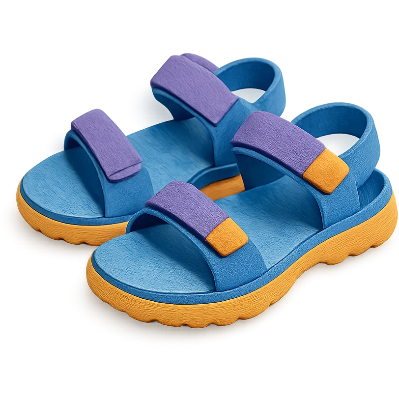 a matching pair of sporty sandals with velcro straps emoji