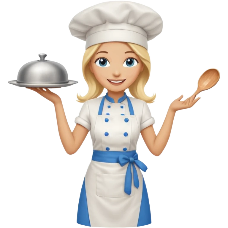 Full body 
Sexy Long Blonde hair blue eyed female chef emoji