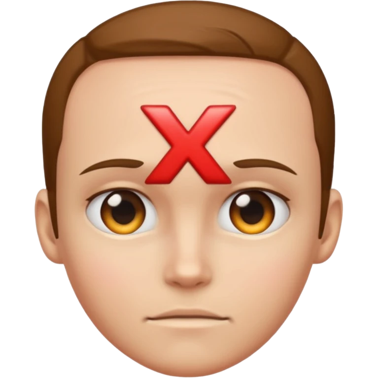 forhead with "X" text on it emoji