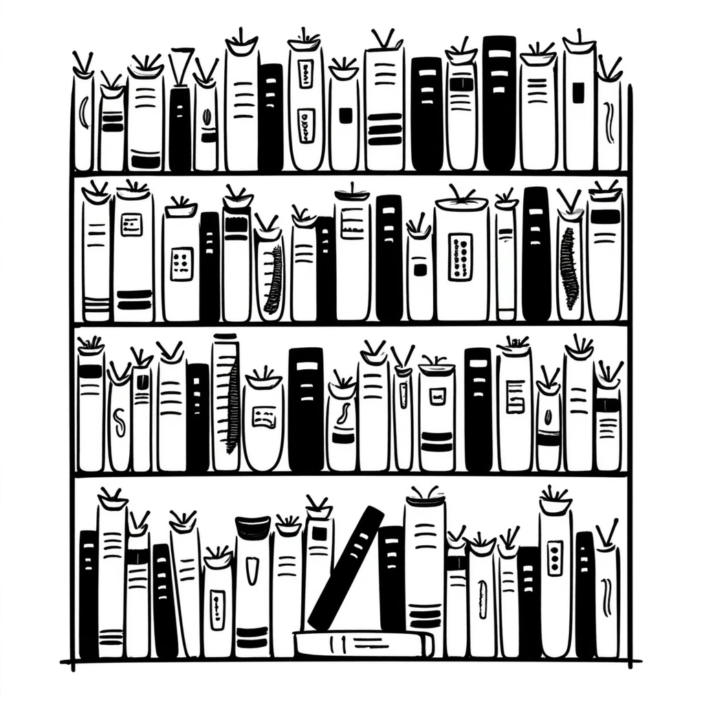 A bookshelf filled with various books emoji