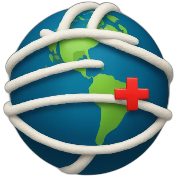 Planet Earth with barred with a red cross emoji