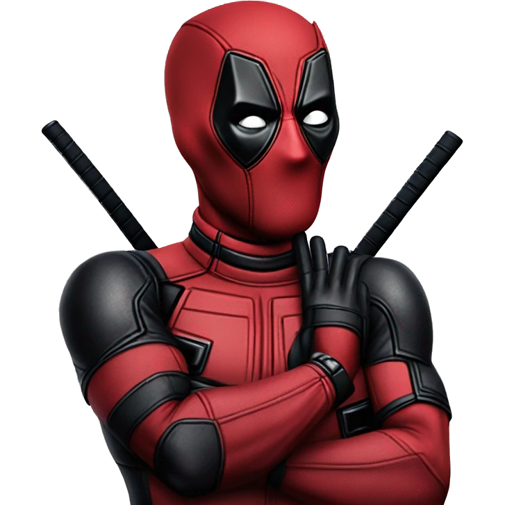 Deadpool sending a kiss emoji