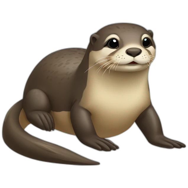 Loutre sur tortue emoji
