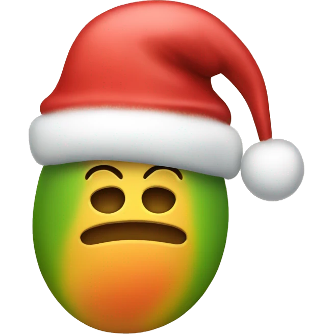 Mango with Christmas hat emoji