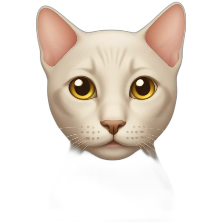 Bald cat without ears emoji