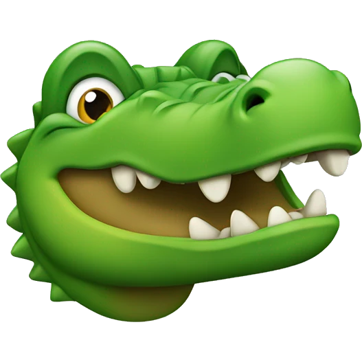 aligator with smile face emoji