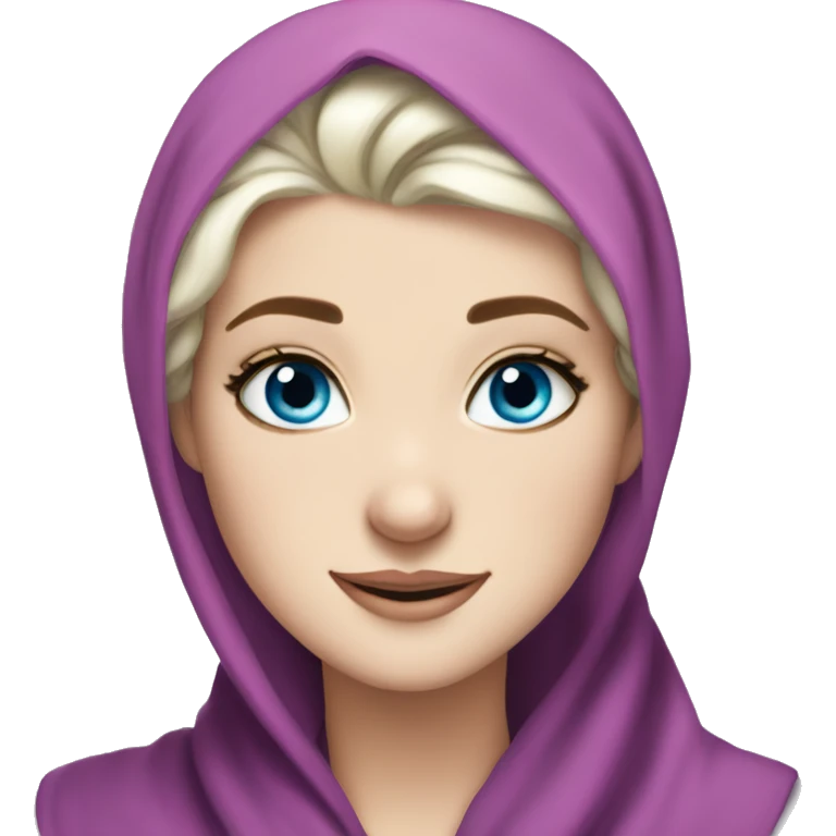 Hijabi elsa princess freckless blue eyes emoji