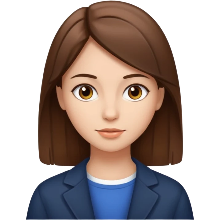 young woman with straight hair emoji