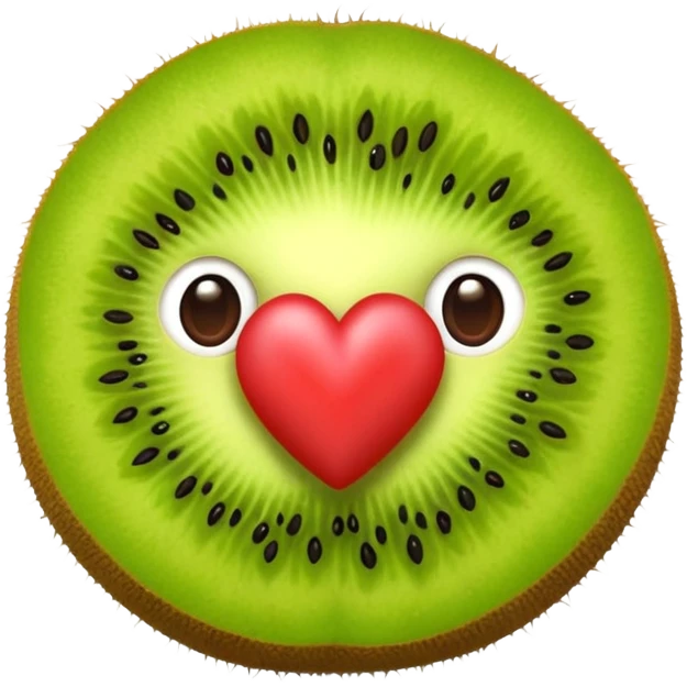 3d kiwi fruit with heart eyes emoji