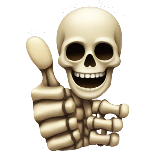 thumbs up, skeleton hand emoji