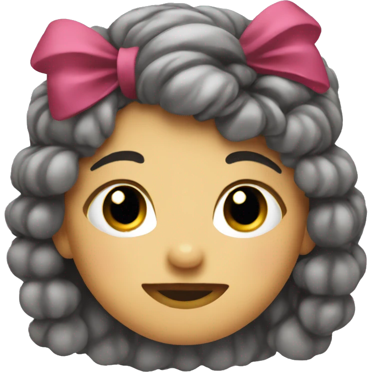 Cute face with hair bow emoji