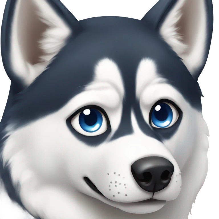 Husky with one brown eye and one blue eye emoji
