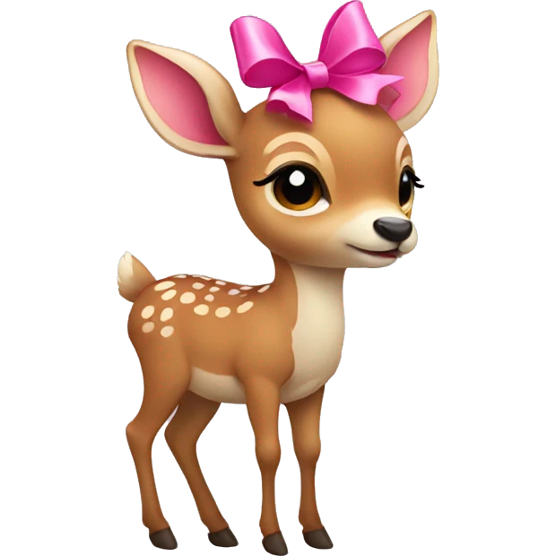 Small deer with pink bow emoji