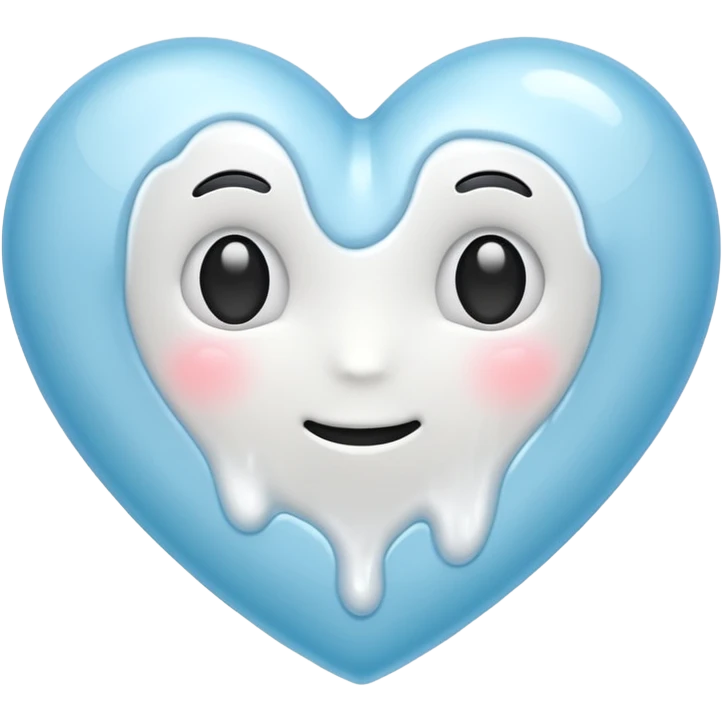 white heart melting emoji