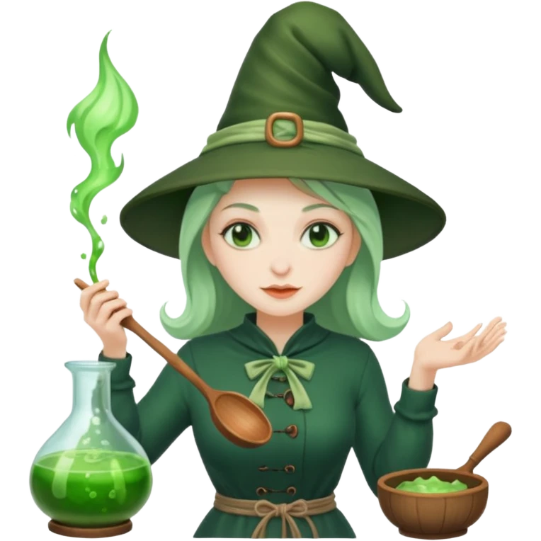 green witch cooking potion emoji