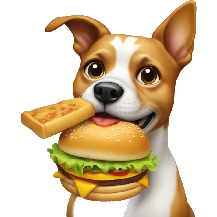 Dog eating a hamburger  emoji