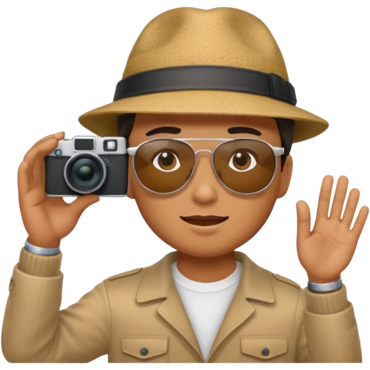 photographer from behind taking a photo emoji