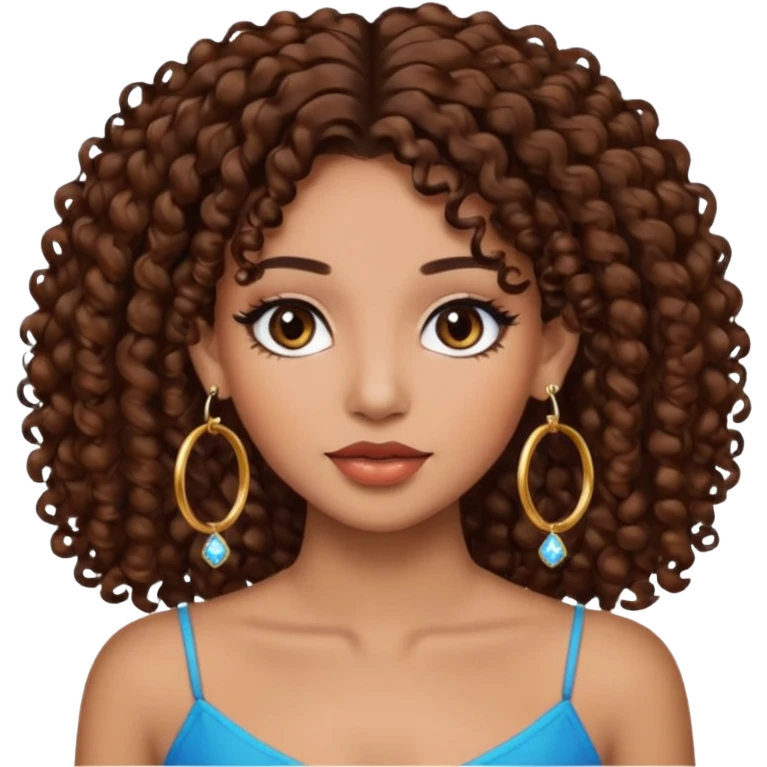 One, Puerto Rican, fair skin brown hair it has to be straight with earrings and makeup. I would like the earrings to be hoop and my best friend by my side is caramel skin color with curly black hair. emoji